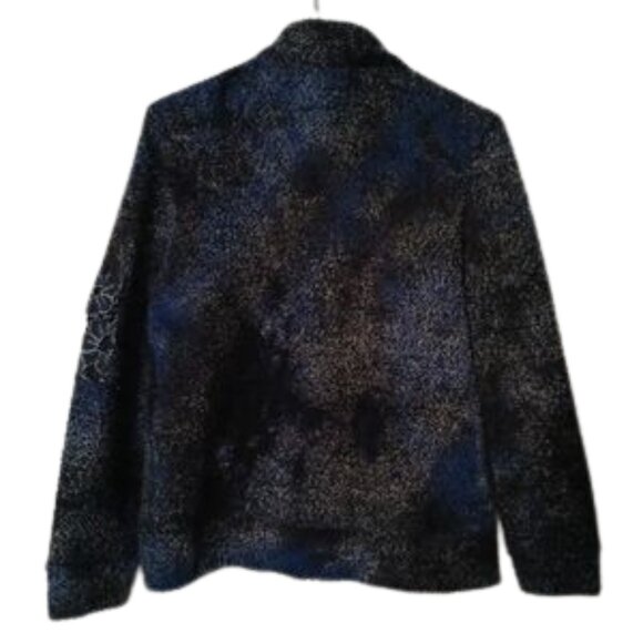 Elena Wang Colorful Textured Fuzzy Knit Zip Up Cardigan Sweater Size XL - Picture 4 of 5